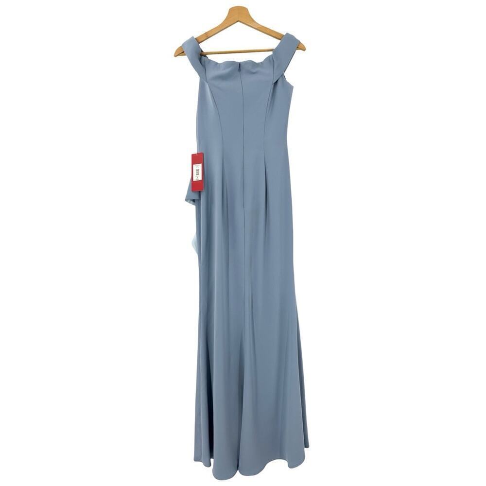 NEW Carmen Marc Valvo Maxi Dress Sz 2 Blue - Picture 3 of 7